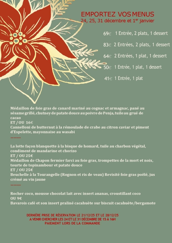 La carte - Le Lion D'Or - restaurant AMBOISE - restaurant gastronomique amboise - restaurant amboise centre ville - restaurant AMBOISE